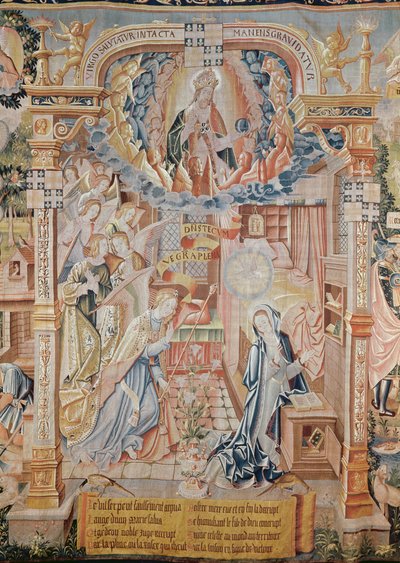 La Anunciación, de Escenas de la vida de la Virgen, tapiz de Unknown